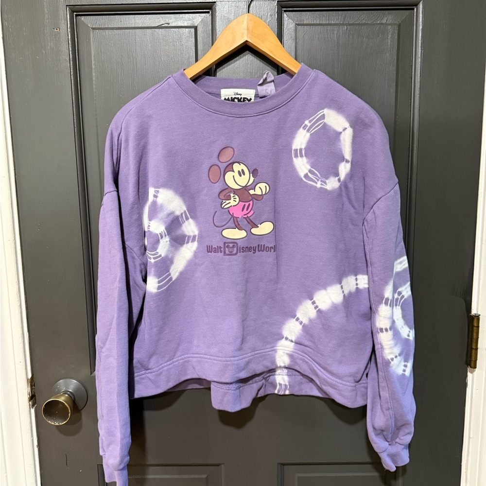 Disney Purple Mickey Mouse Sweatshirt with tie dye size woman’s XS